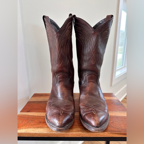 FRYE AND CO. Other - Vintage Frye Billy Pull On Western Boots Roper 87689 Leather Brown Mens Size 10D